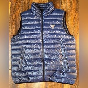 Guess Men's Blue Puffer Vest